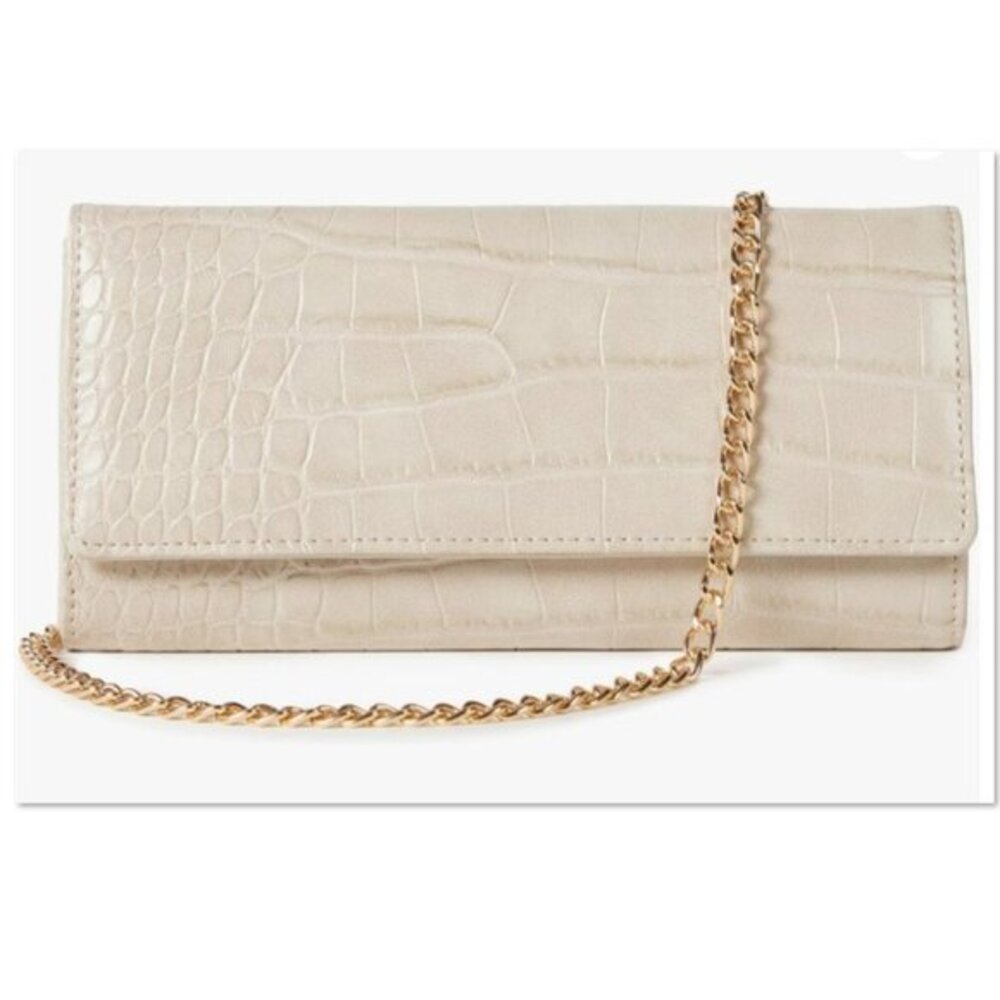 The Drop Women's Leroya Wallet on Chain Crossbody, Ivory
